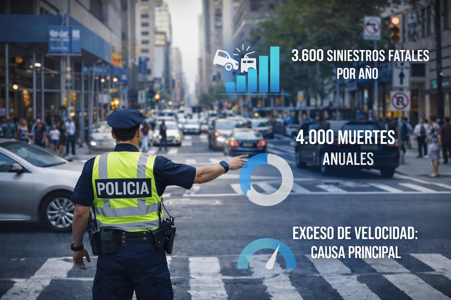Gráfico estadístico que muestra resultados de pericias en siniestros viales