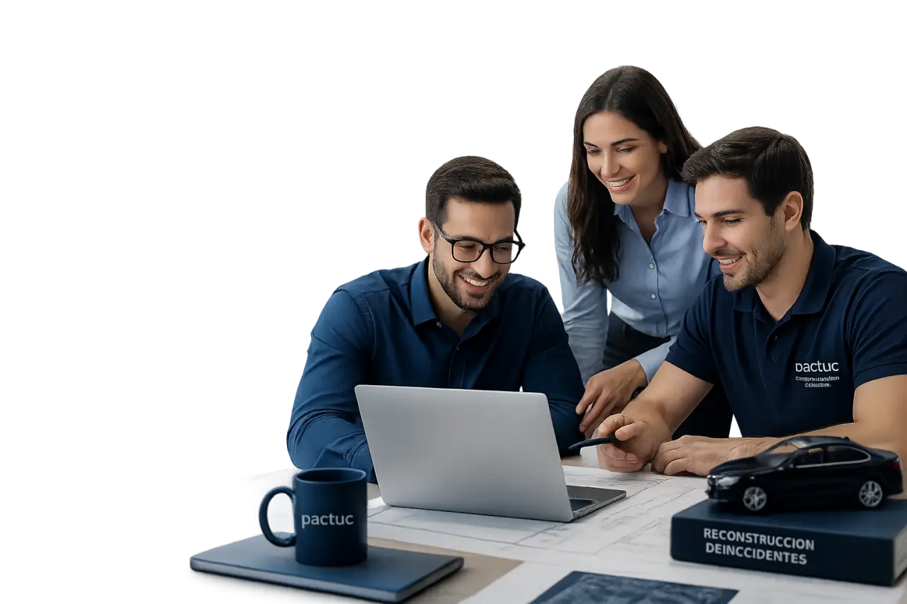 Equipo técnico de Pactuc analizando casos periciales y documentación