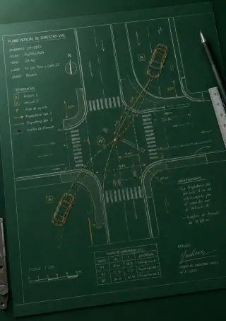 Plano pericial de siniestro vial